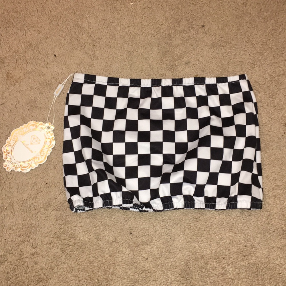 checkered tube top